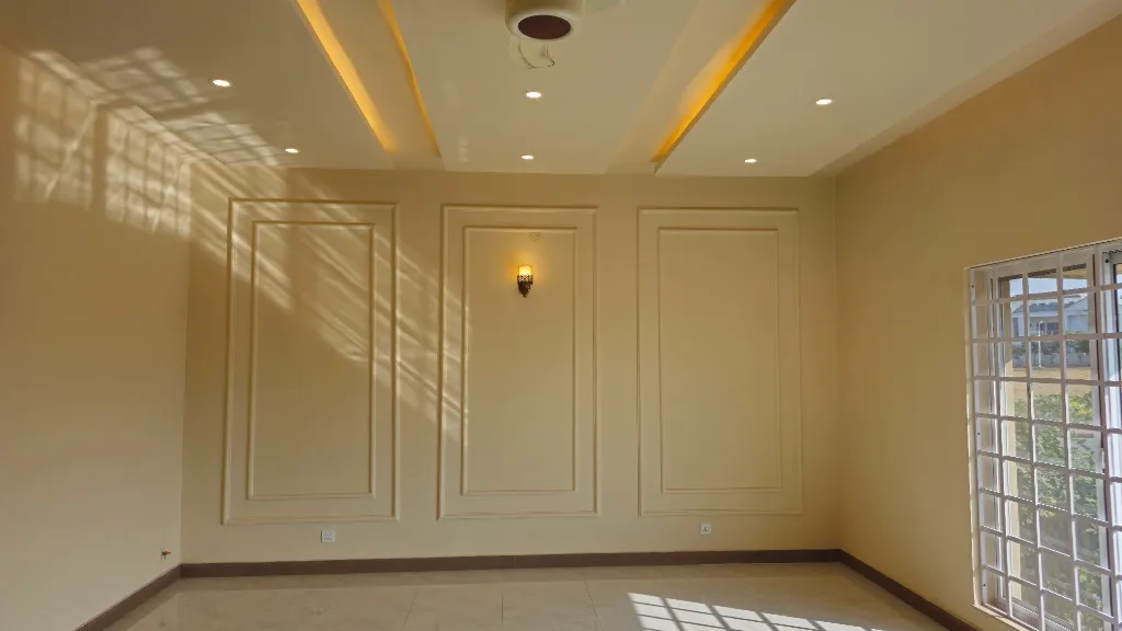Master bedroom with architectural wall panels